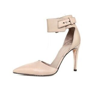 Vince Ada Women's 6 Beige Ankle Strap Pointed Toe Heels Pumps
